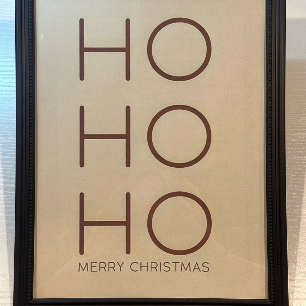 ho ho ho merry christmas bauhaus winter holidays framed art print 8x10"